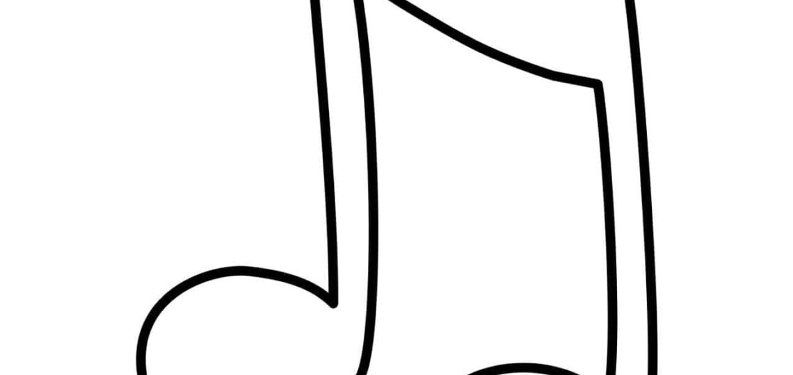 Music Note Outline FREE Printable Template Planerium