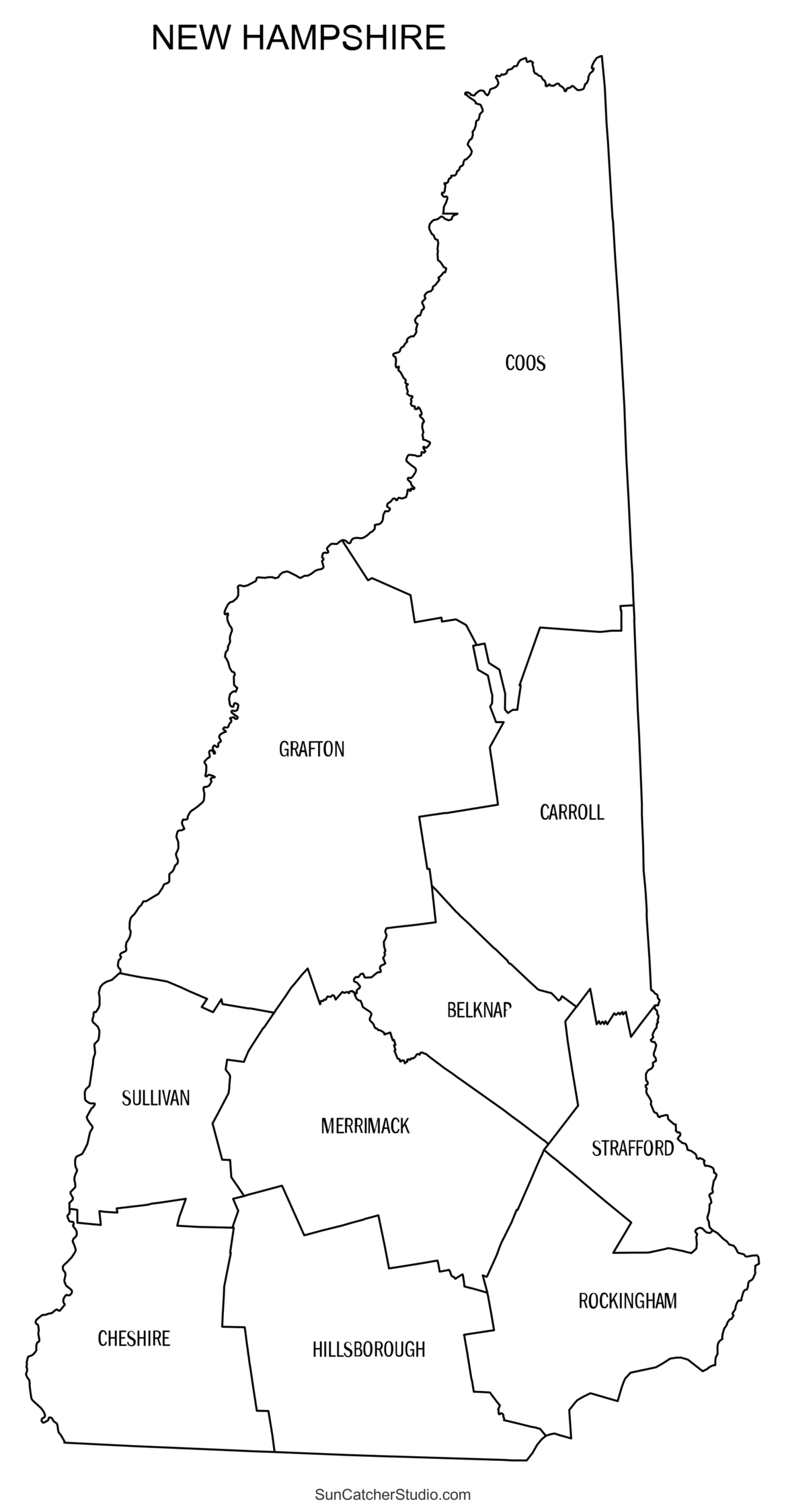 New Hampshire County Map Printable State Map With County Lines Free Printables Monograms Design Tools Patterns U0026 DIY Projects