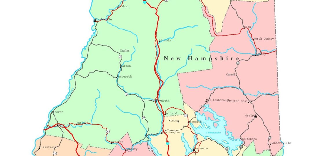 New Hampshire Printable Map