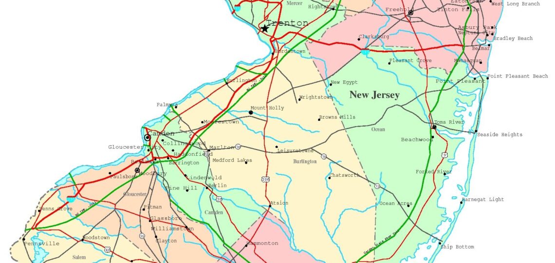 New Jersey Printable Map