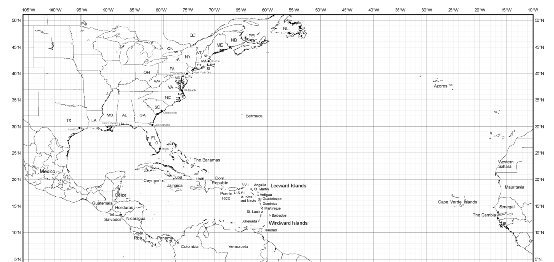 NHC And CPHC Blank Tracking Charts