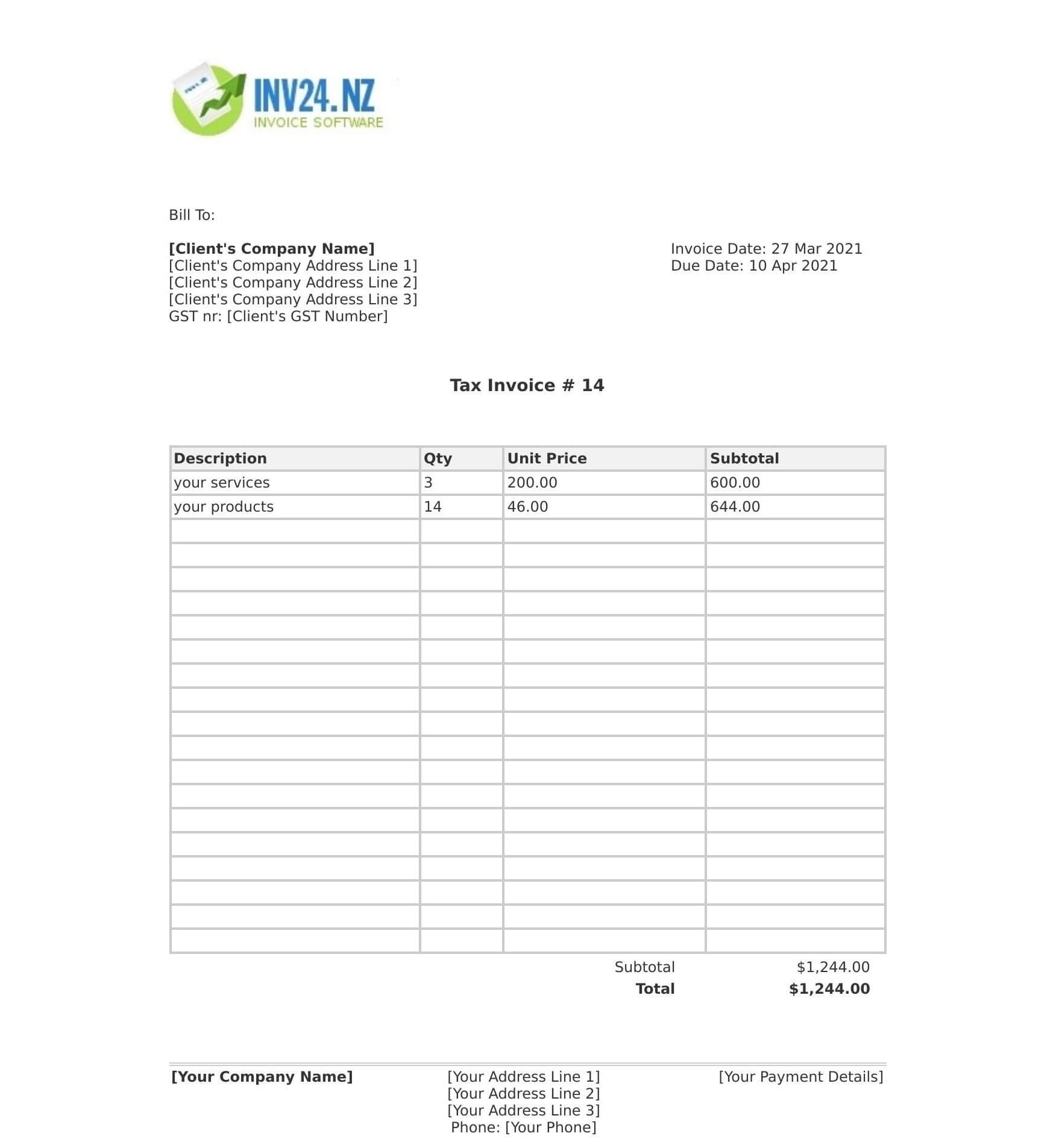 Free Printable Invoice Templates Nz Free Printable Invoice Templates Nz