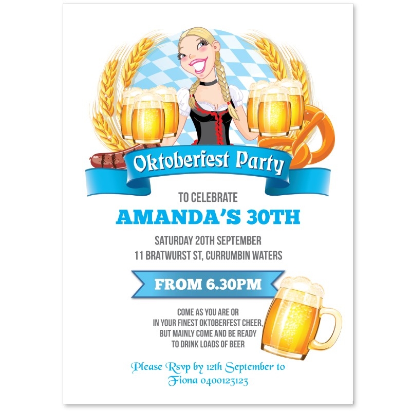 Oktoberfest Birthday Invitations