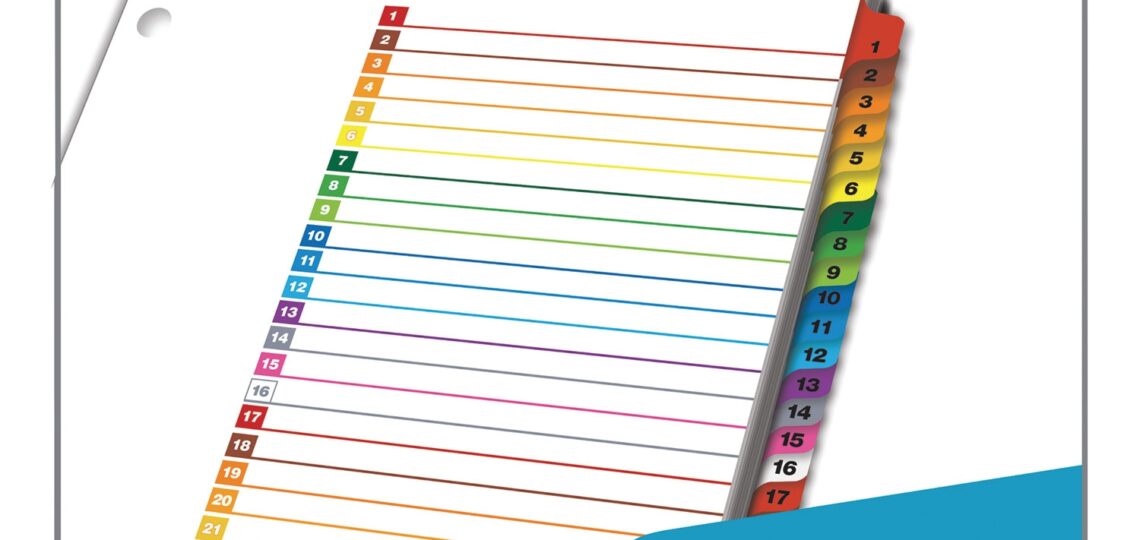 OneStep Printable Table Of Contents And Dividers 31 Tab 1 To 31 11 X 8 5 White Assorted Tabs 1 Set Zerbee