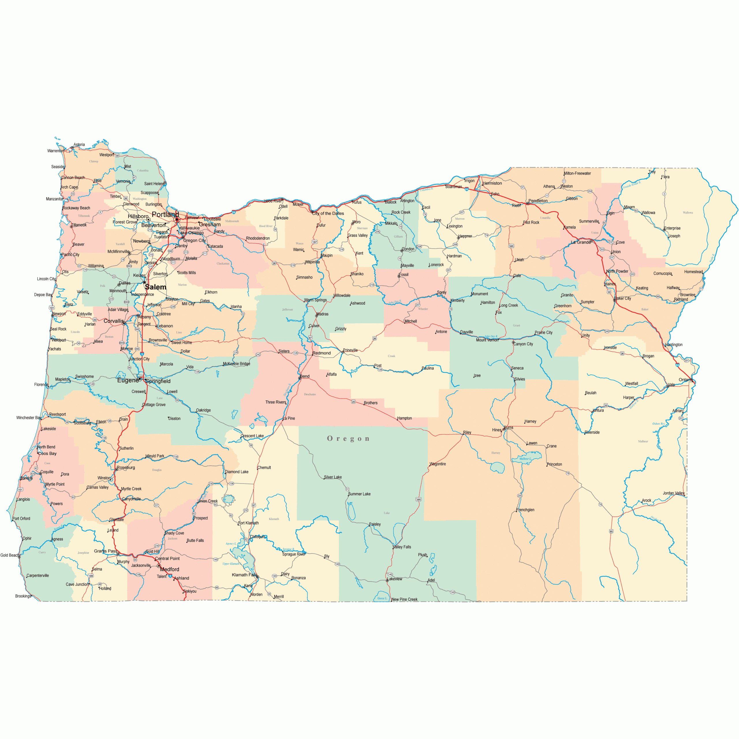 Oregon Road Map OR Road Map Oregon Highway Map