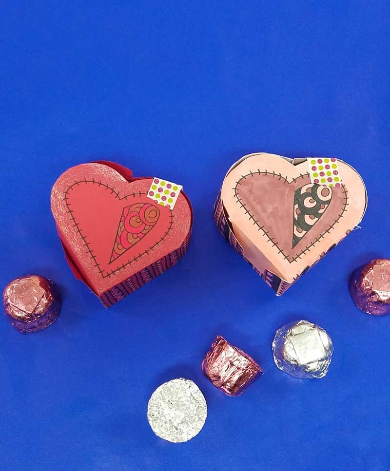 Origami Heart Box Free Printable Coloring Template Moms And 