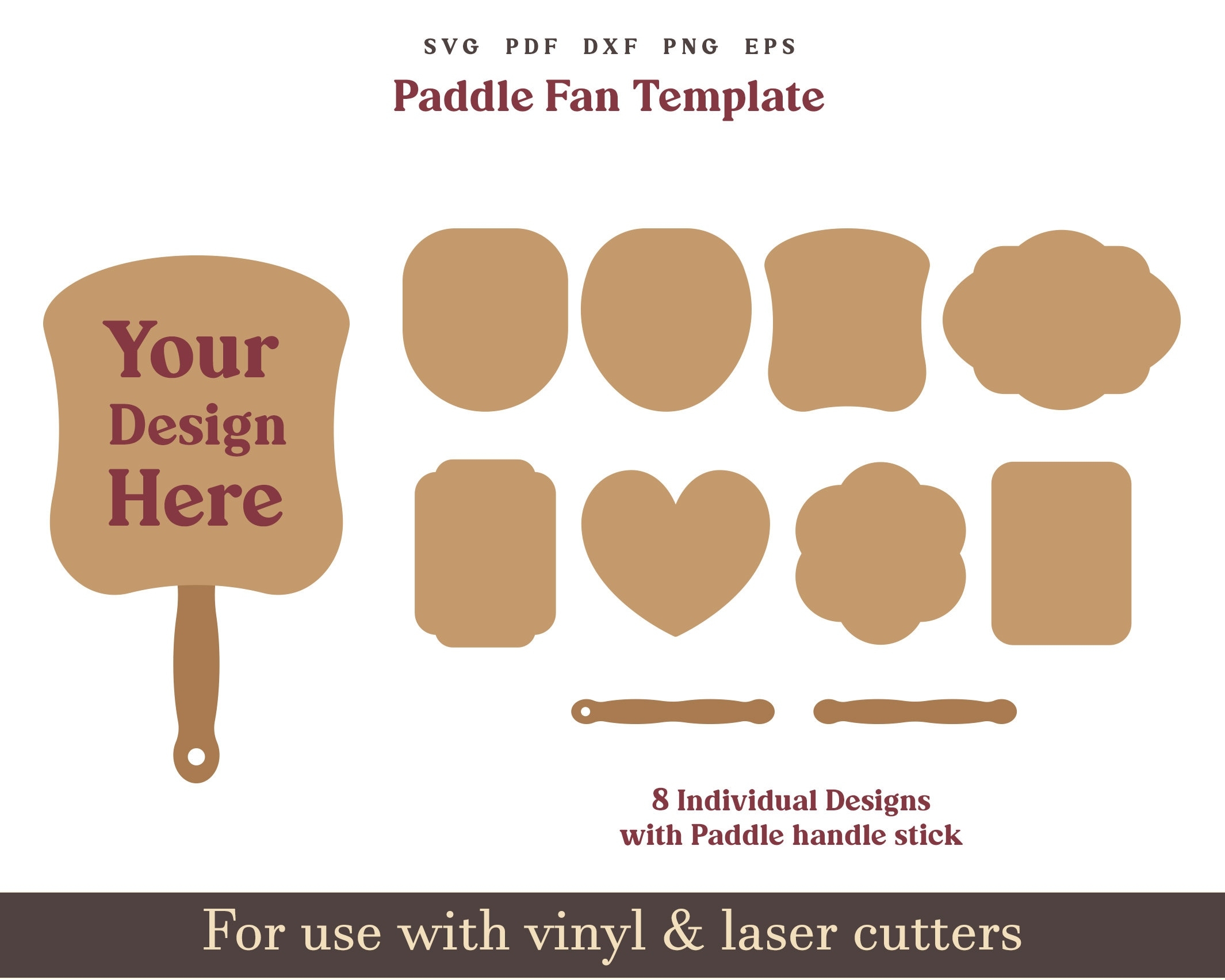 Paddle Fan SVG Template Blank Church Hand Fan PDF Pattern On 8 5x11 Wedding Fan Graduate Fan SVG Svg Files For Cricut Glowforge Cut File Etsy