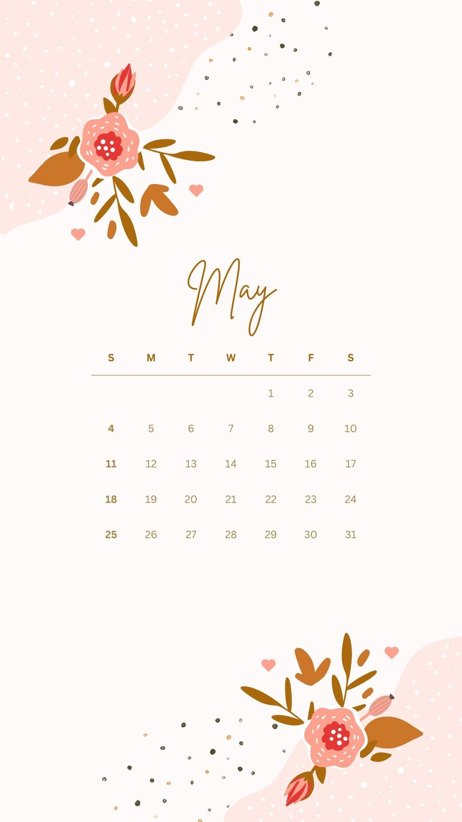 April 2026 Calendar Iphone Wallpaper