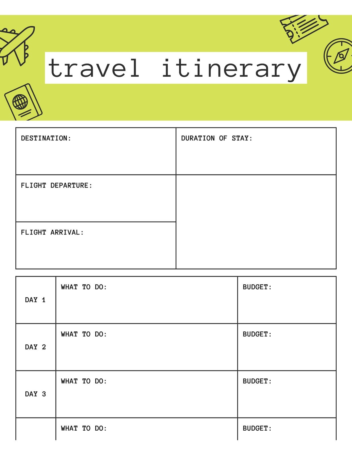 Page 2 Free And Customizable Itinerary Templates Canva
