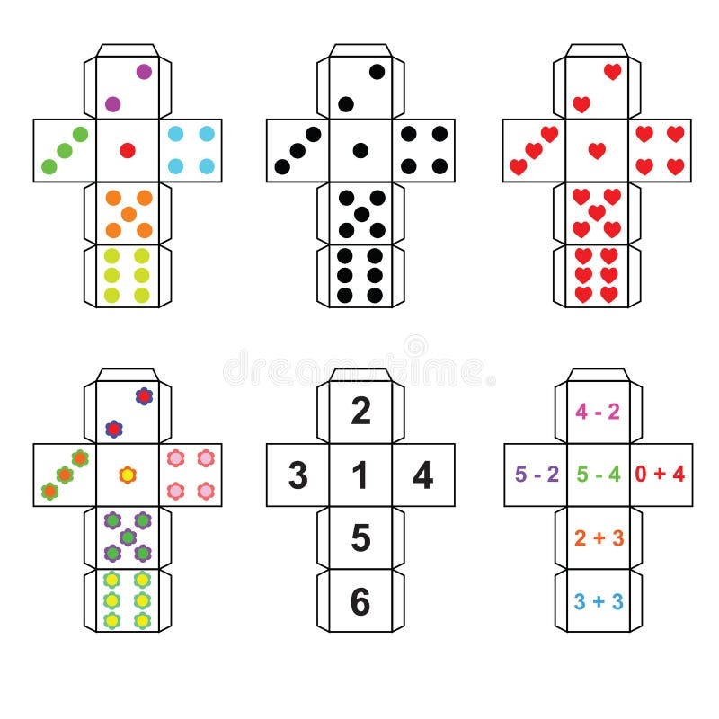 Paper Dice Template Stock Illustrations 329 Paper Dice Template 