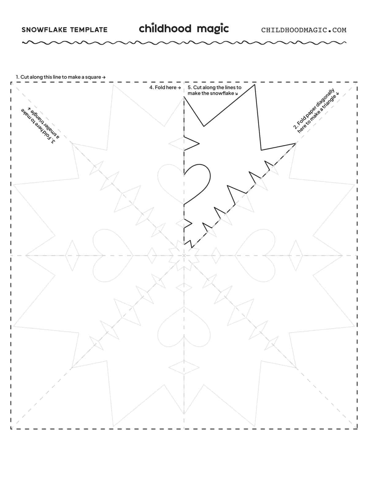 Paper Snowflake Template Childhood Magic Paper Snowflake Template Childhood Magic