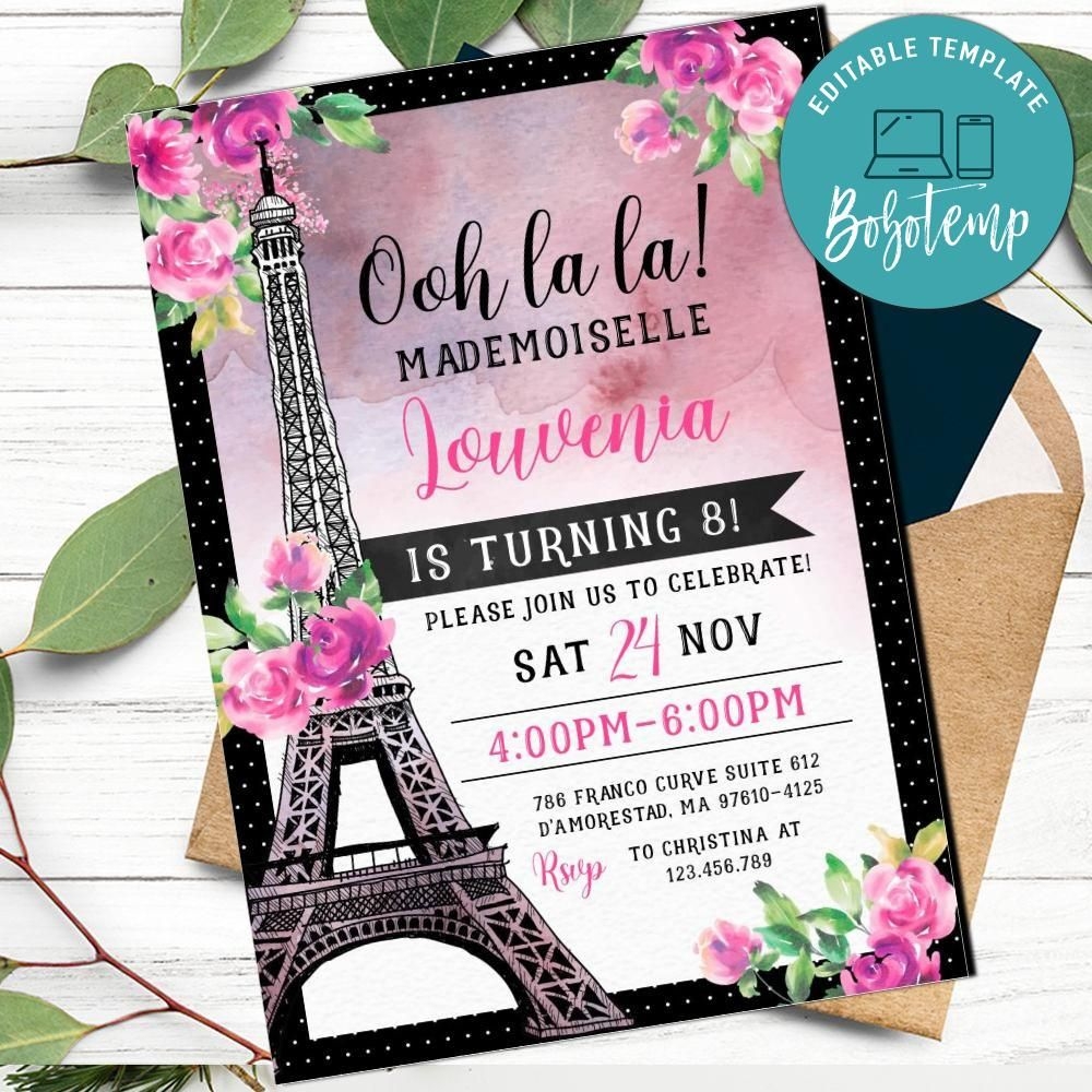 Free Invitation Templates Printable Paris