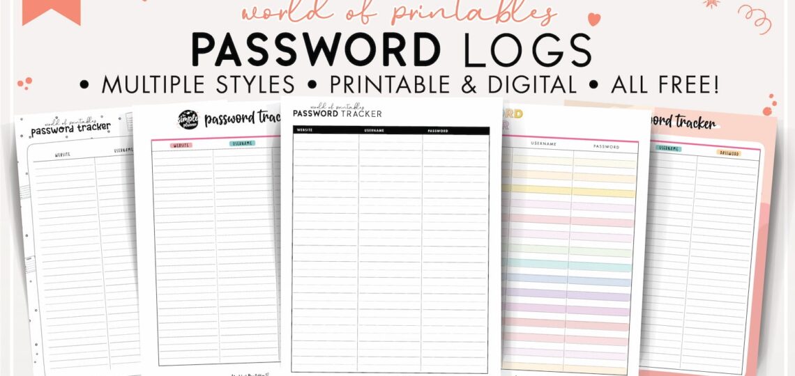 Password Logs 25 Free Password Templates World Of Printables