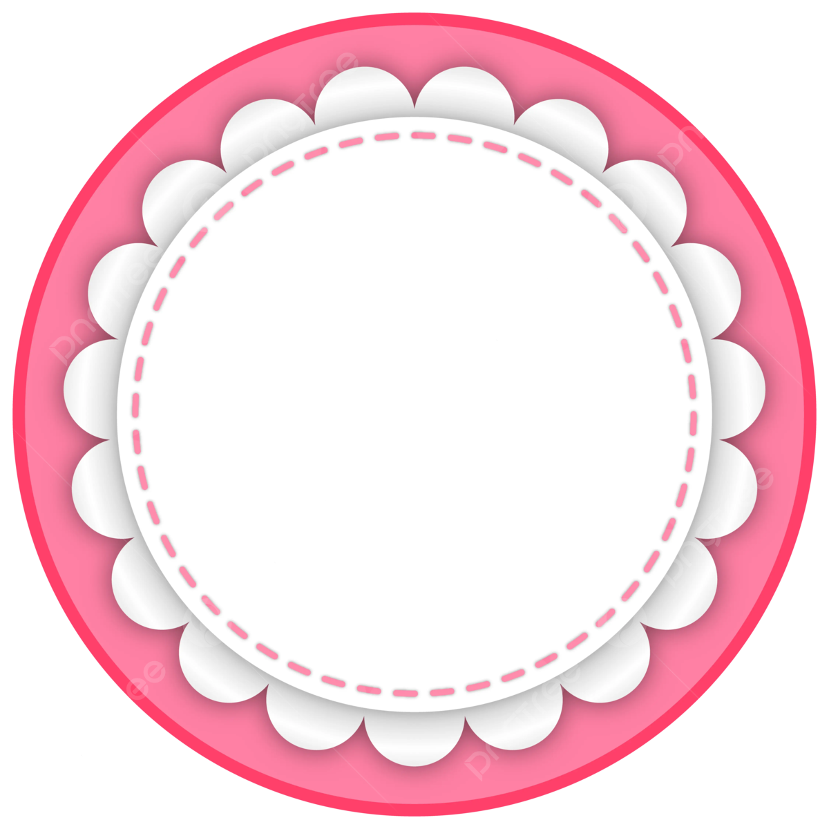 Pink Blank Round Sticker Background Printable Vector Isolated 