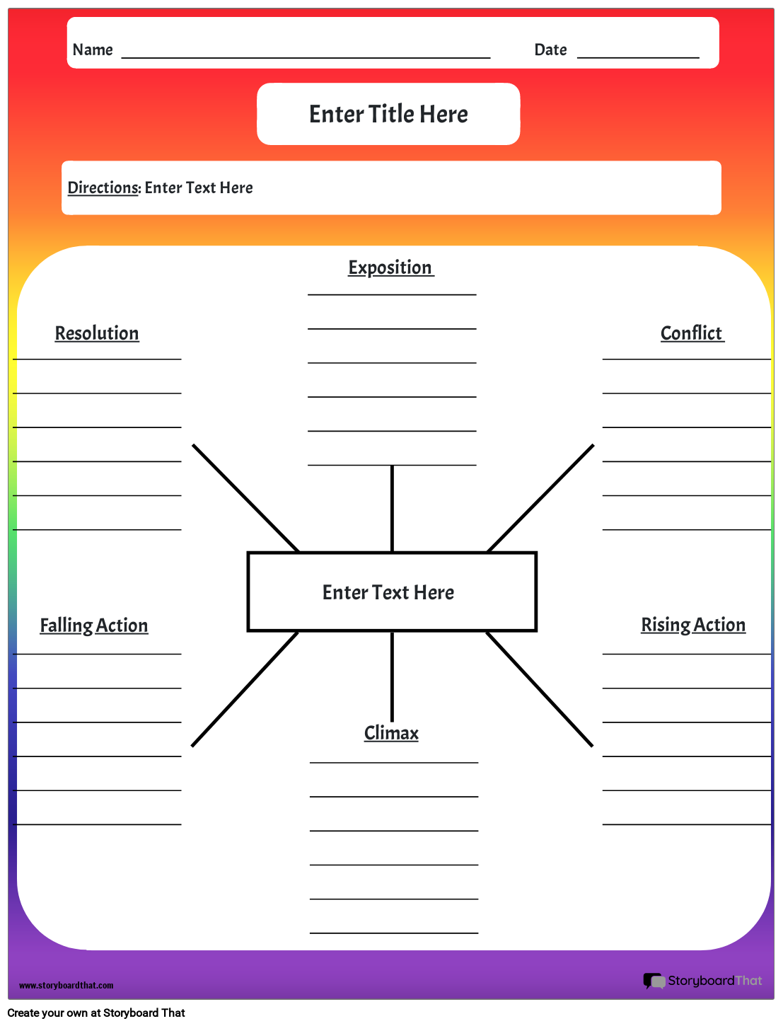 Plot Diagram Worksheets Customize With Storyboard That