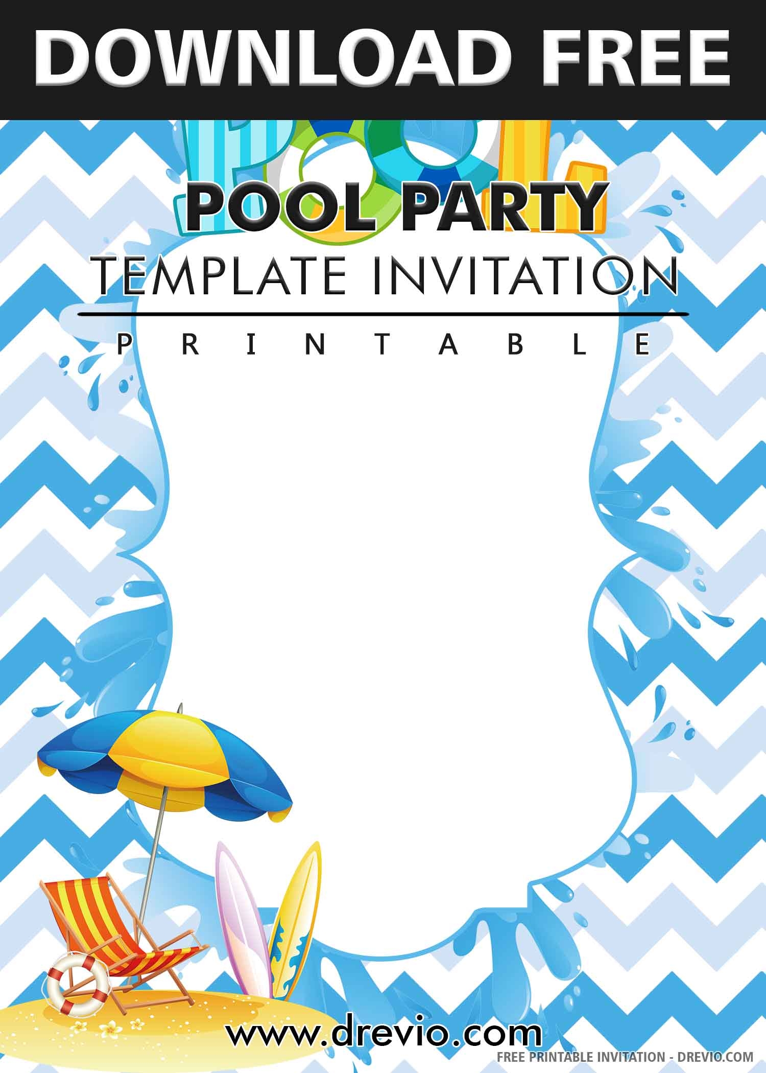 Pool Party Invitation watermark Download Hundreds FREE PRINTABLE Worksheets Library