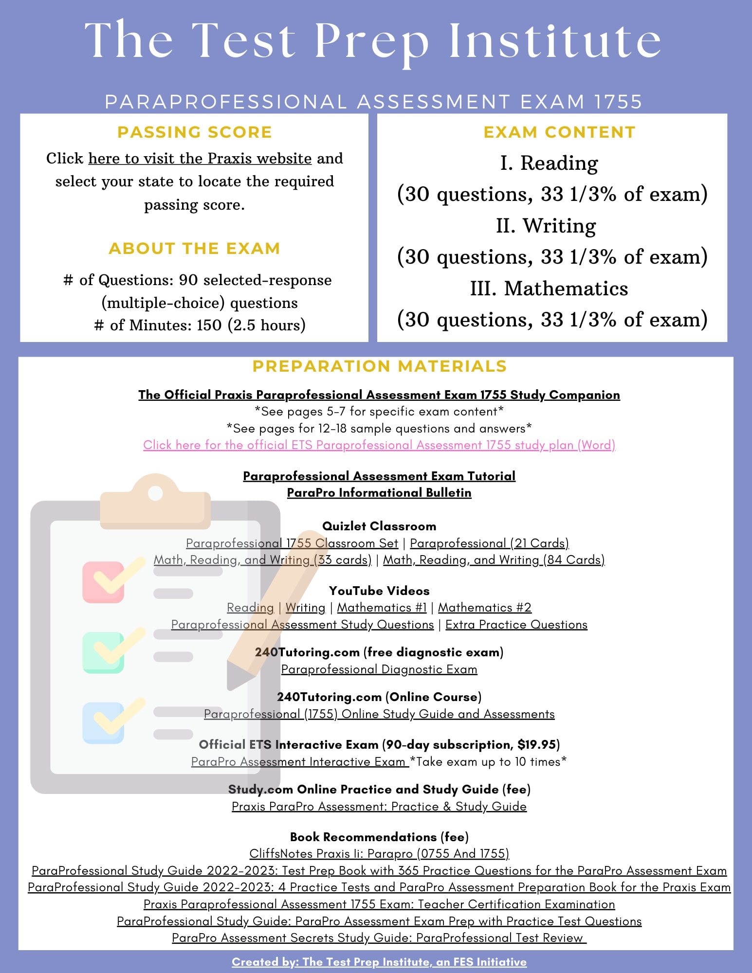 Free Printable Paraprofessional Practice Test