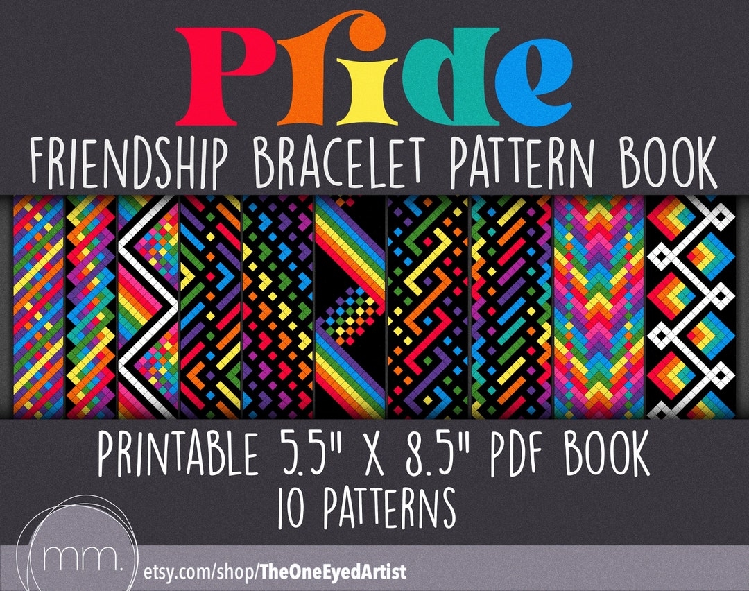 Pride Rainbow Friendship Bracelet Pattern Book Friendship Bracelet Kit Printable 5 5 x8 5 PDF LGBTQ Etsy