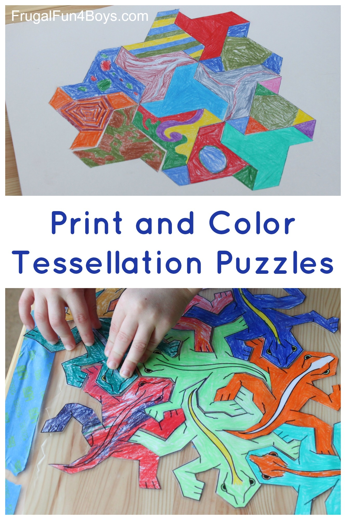 Print And Color Tessellation Puzzles For Kids Frugal Fun For Worksheets Library