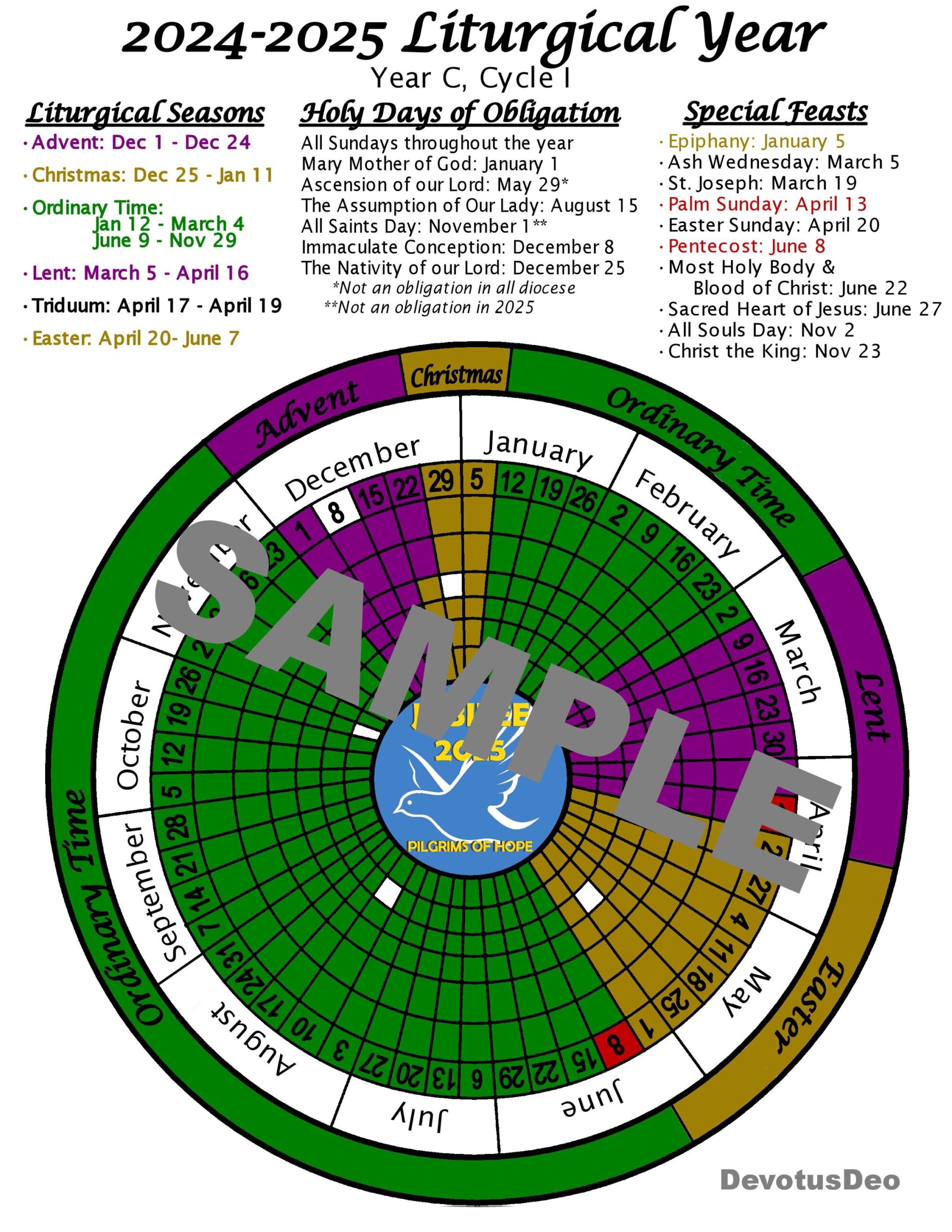 Printable 2025 Liturgical Calendar Downloadable Catholic Worksheet Etsy UK