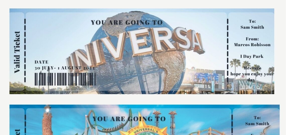 Printable And Editable Universal Studios Surprise Ticket
