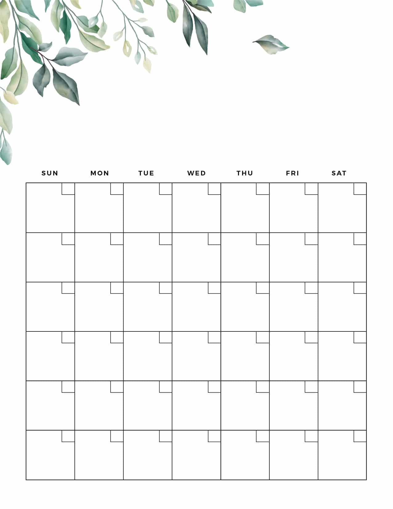 Free Printable Calender Template