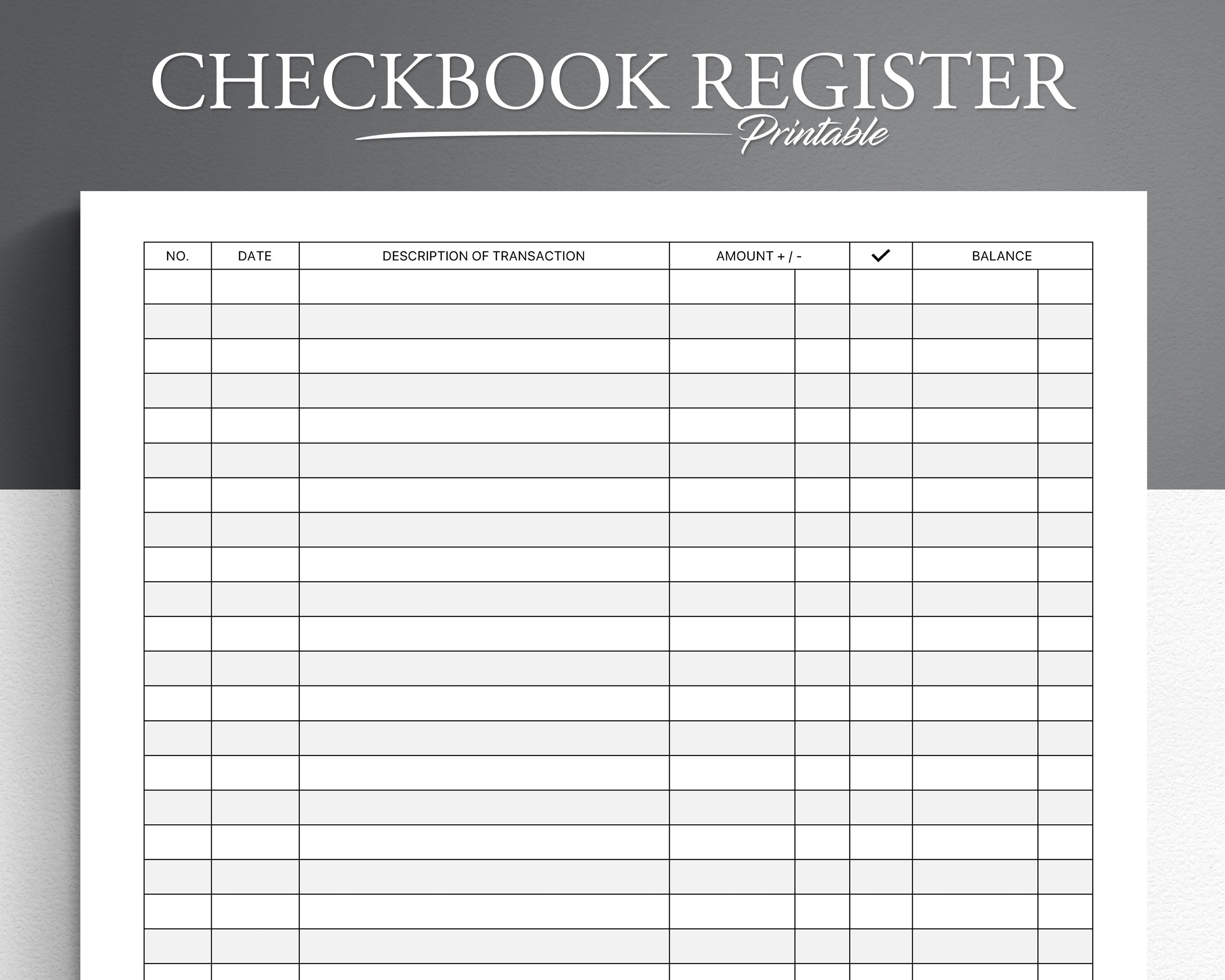 Blank Check Register Printable Free Blank Check Register Printable Free