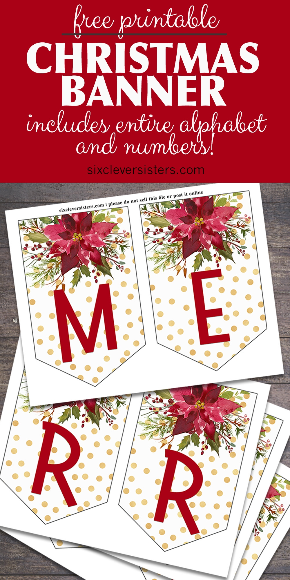 Printable Christmas Banner Six Clever Sisters Printable Christmas Banner Six Clever Sisters