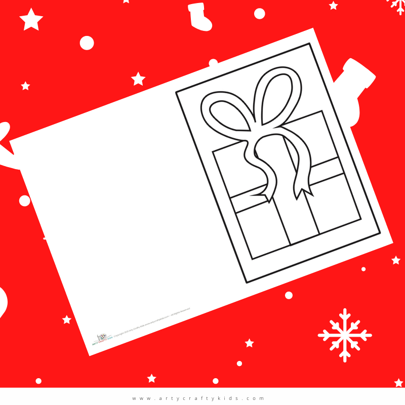 Printable Christmas Cards For Kids To Color Arty Crafty Kids