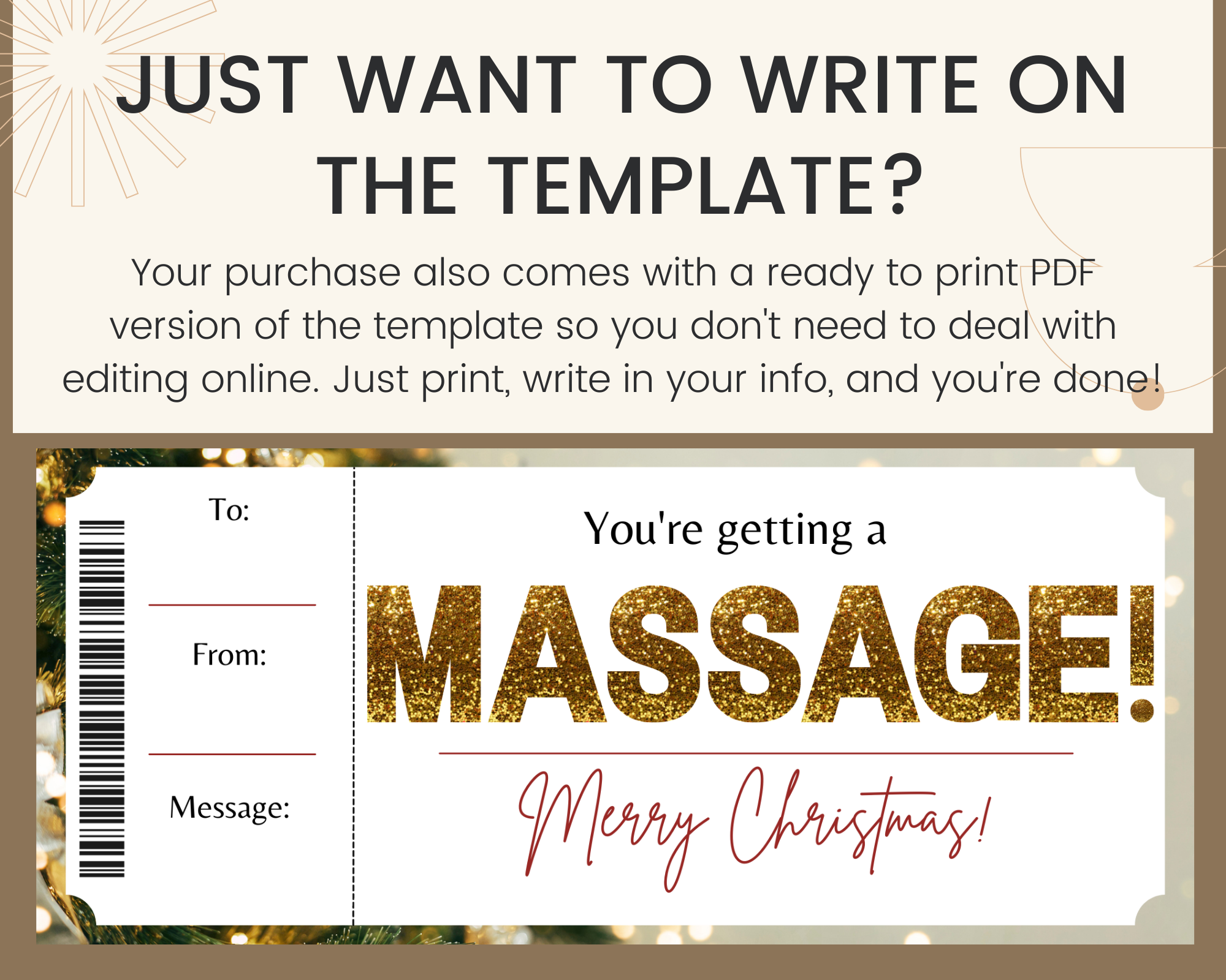 Printable Christmas Massage Gift Certificate Template Printed Worksheets Library