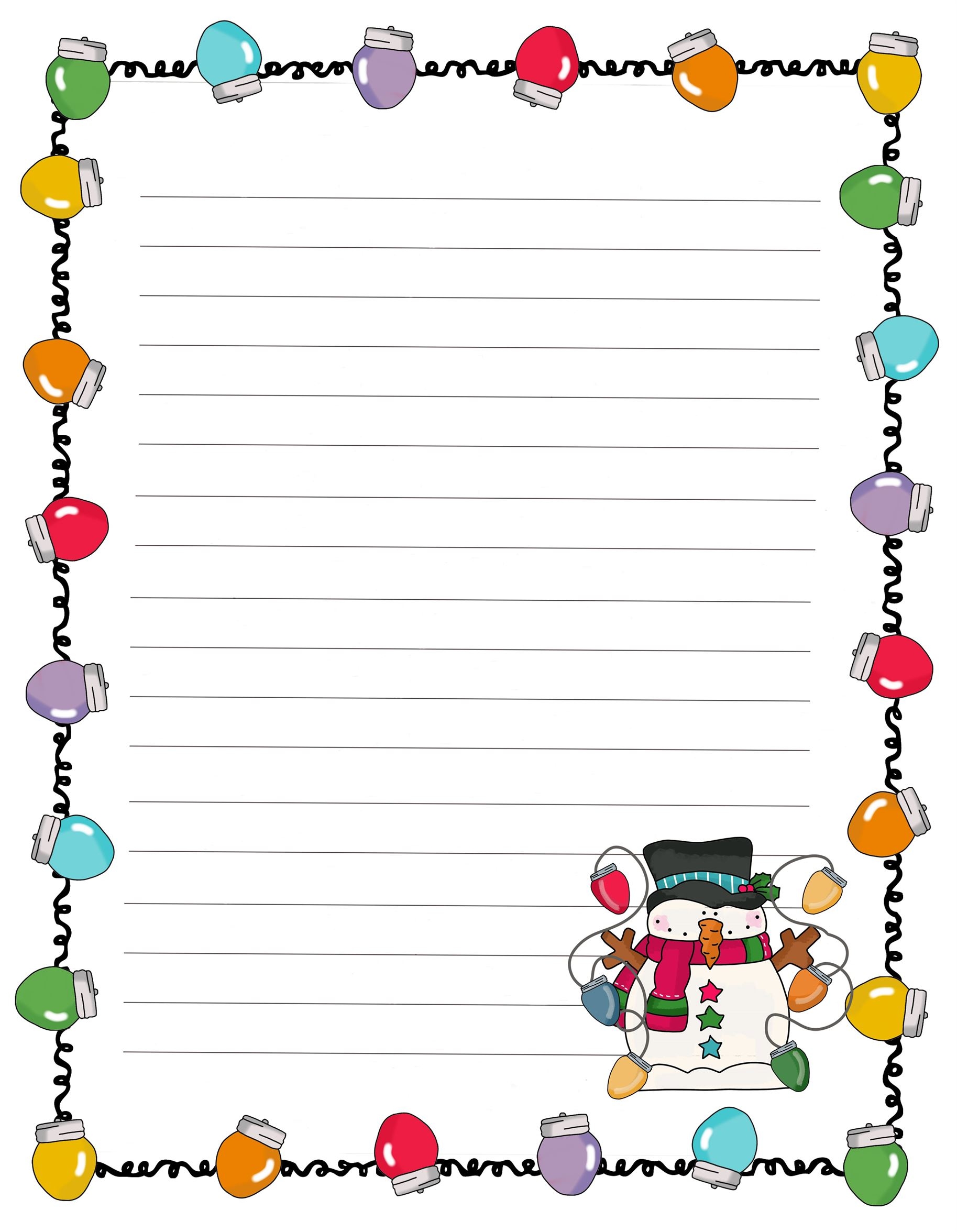 Free Printable Holiday Stationery Template