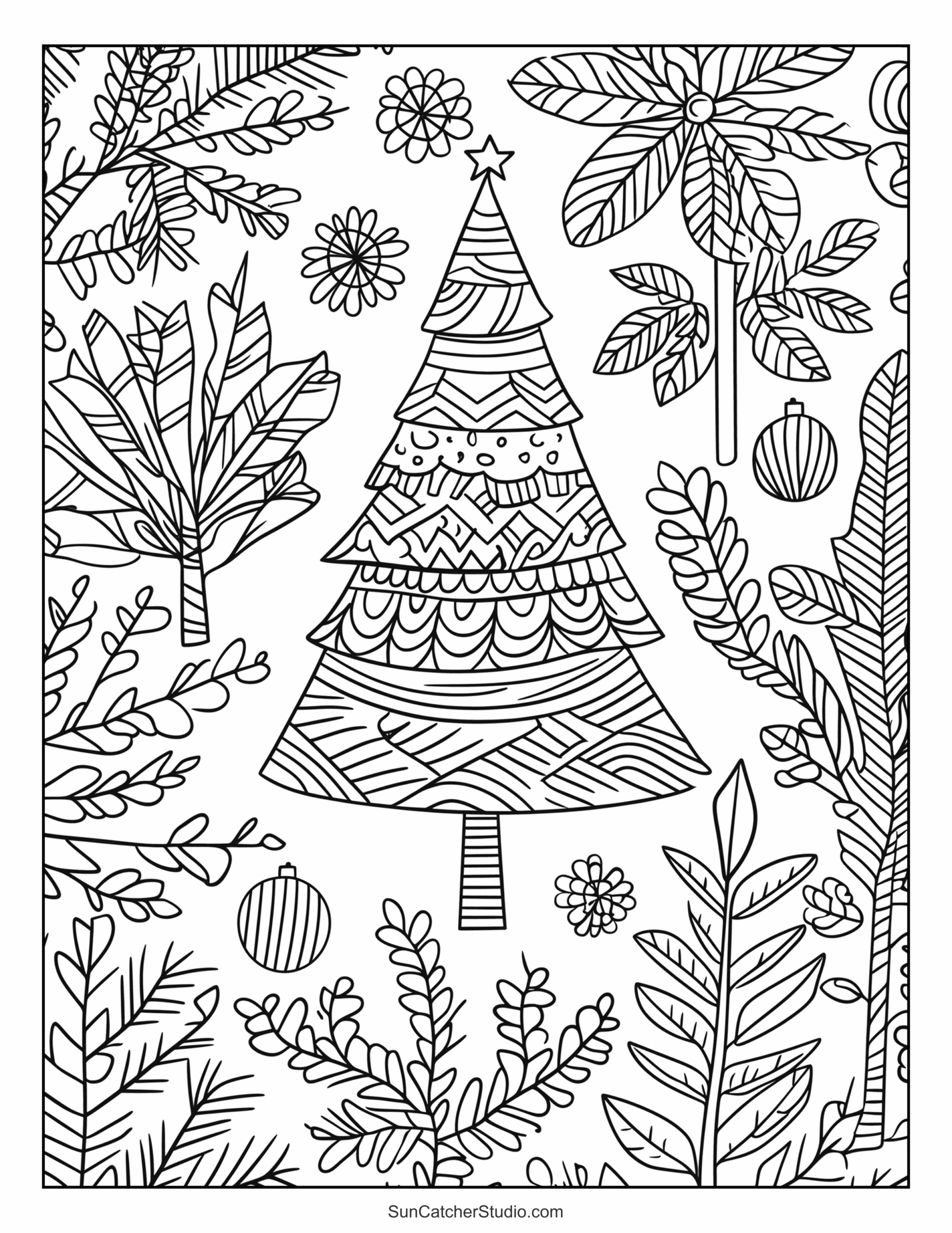 Printable Christmas Tree Coloring Pages And Sheets Free Printables Monograms Design Tools Patterns U0026 DIY Projects