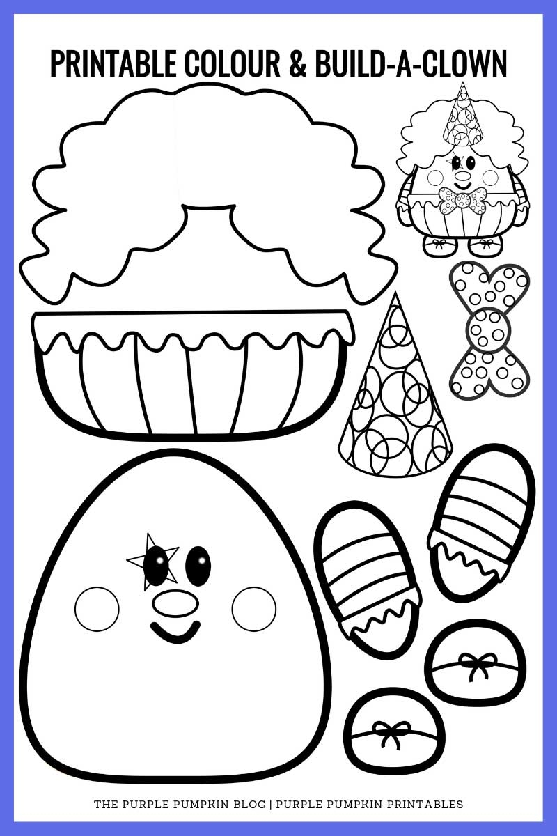 Printable Color U0026 Build A Clown Printable Color U0026 Build A Clown