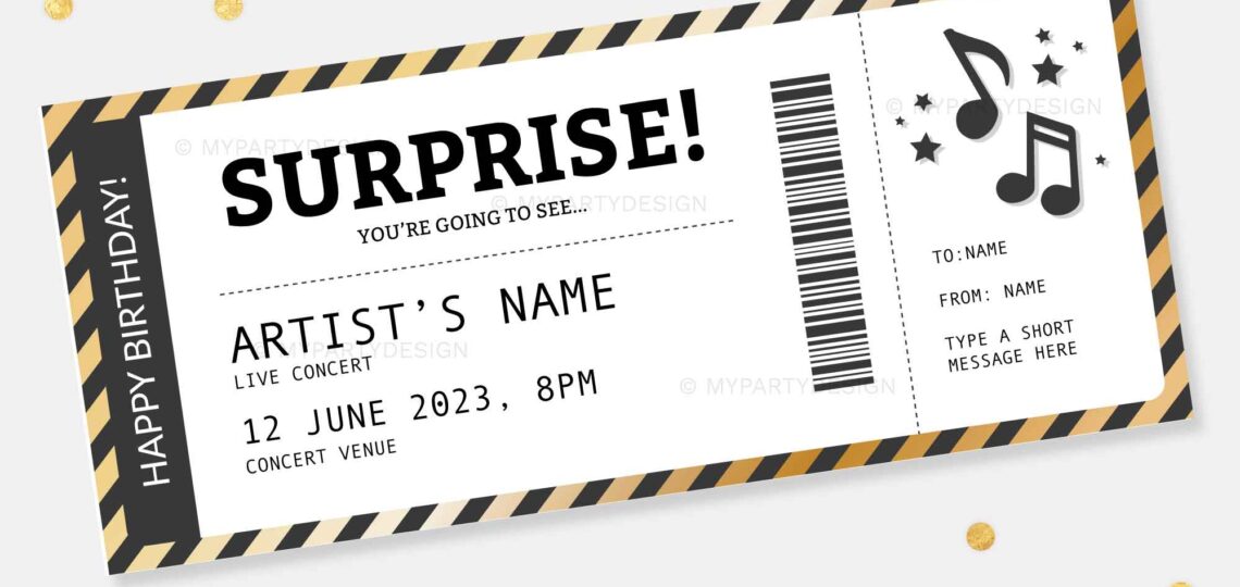 Printable Concert Ticket Template My Party Design