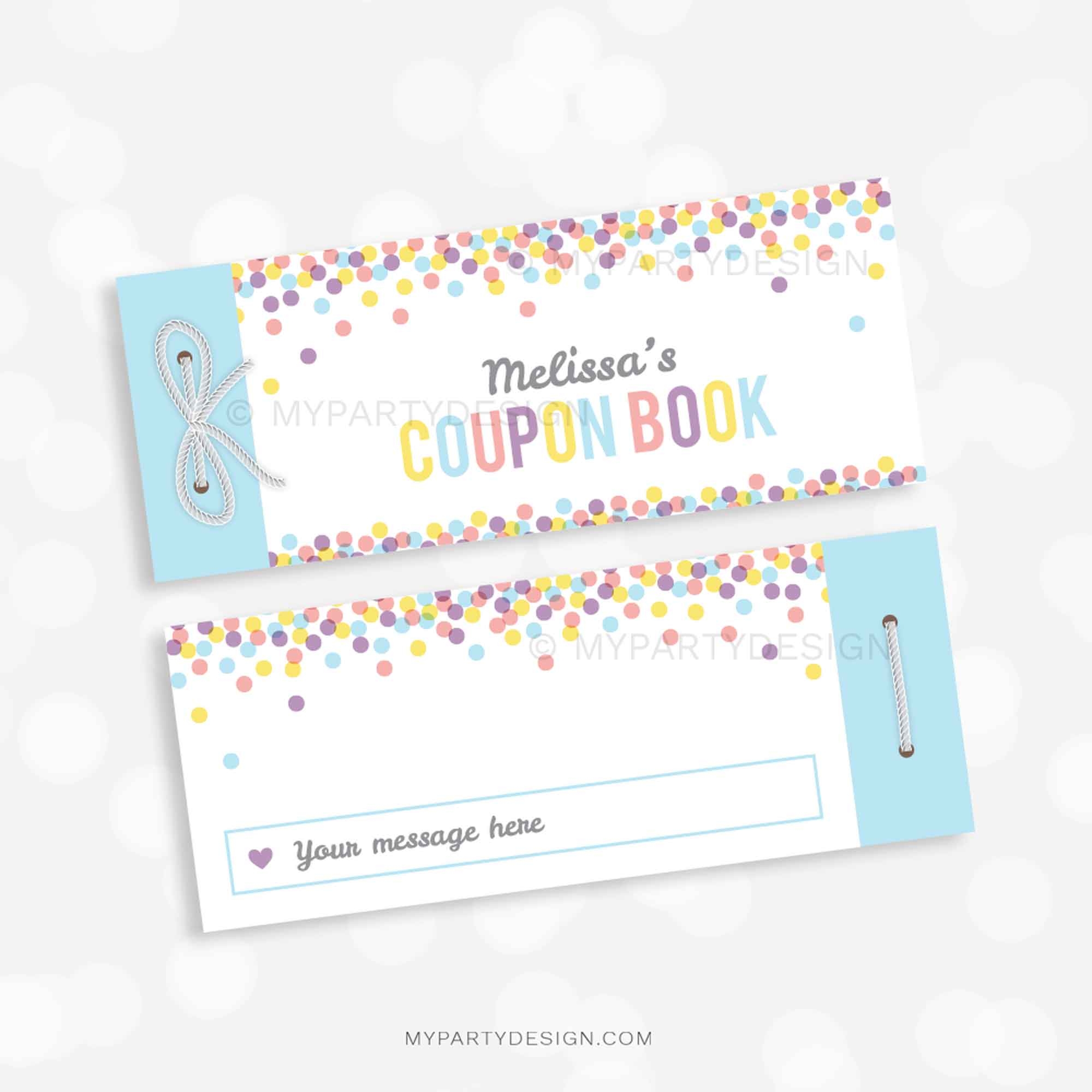 Printable Coupon Book Editable Template My Party Design