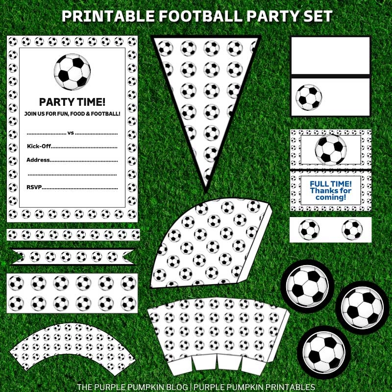 Printable Denmark Football Party Set