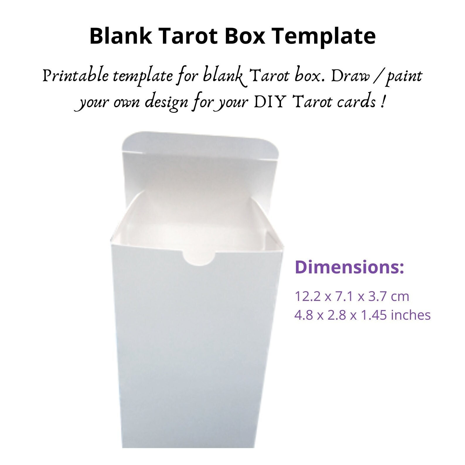 Printable DIY Blank Tarot Box Draw It Yourself Divination Box To 
