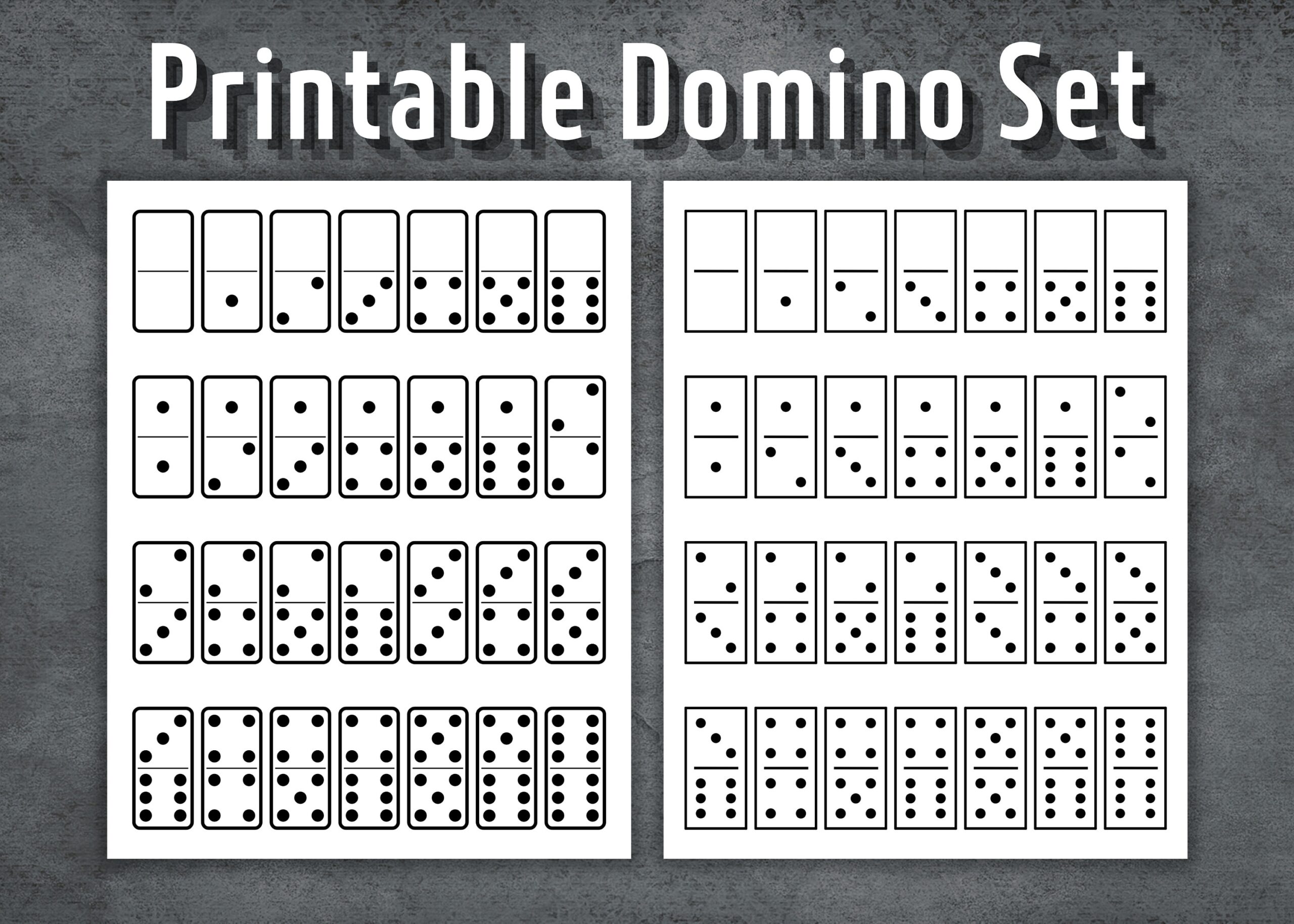 Printable Domino Set Dominoes Template Set Printable Dominoes 