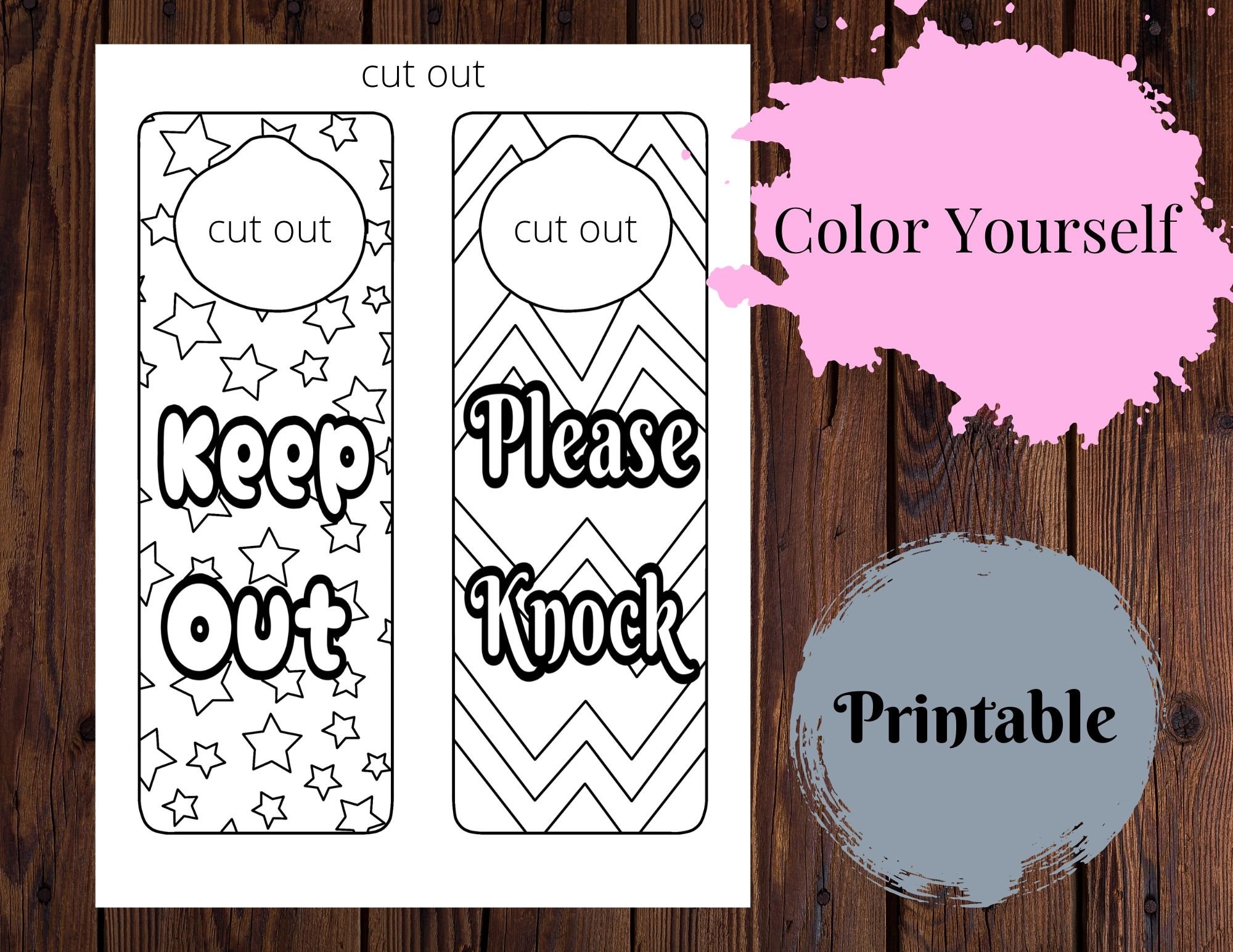 Printable Door Hanger Sign Door Knob Hangers For Kids Rooms Door Handle Sign Door Hanger Fall Door Hangings Door Wreath Etsy UK