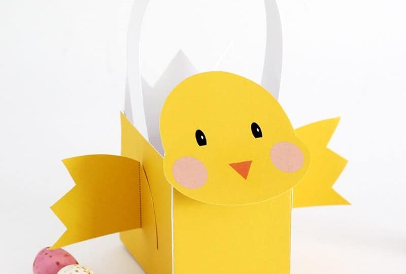 Printable Easter Chick Basket The Craft Train