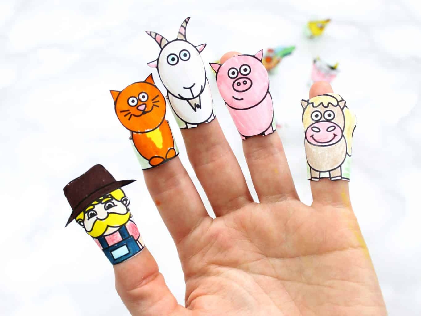 Printable Farm Animal Finger Puppets Arty Crafty Kids Printable Farm Animal Finger Puppets Arty Crafty Kids