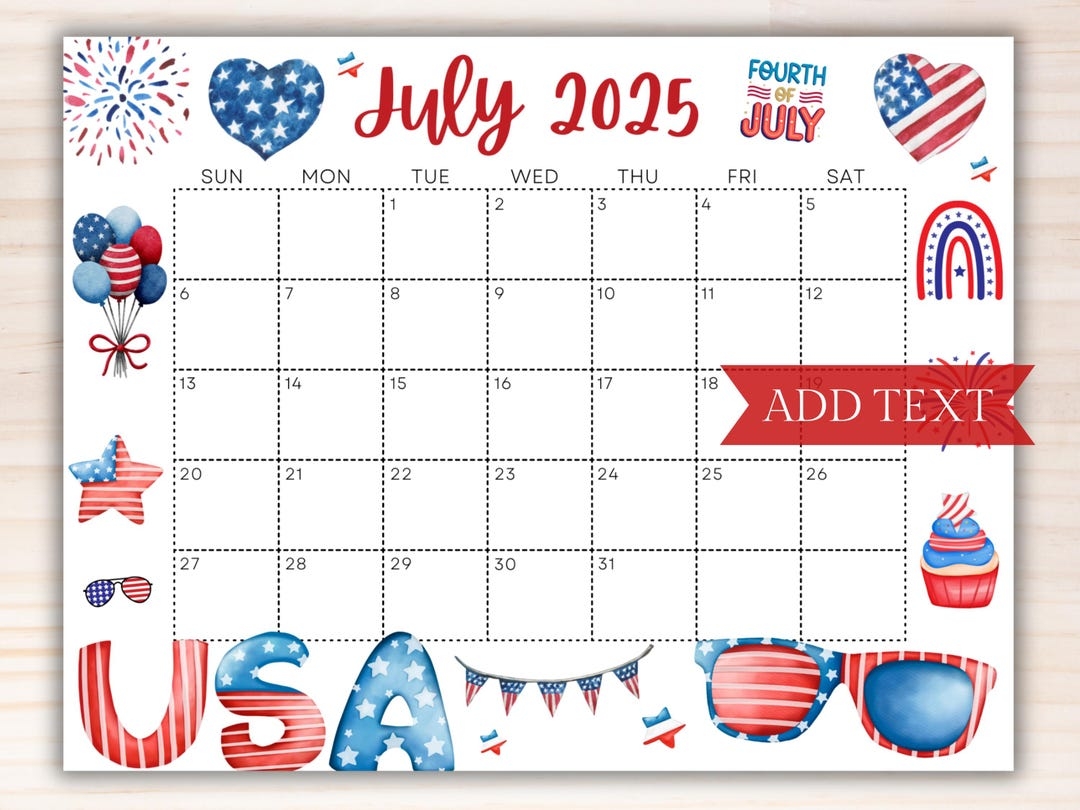 Calendar 2025 Of July