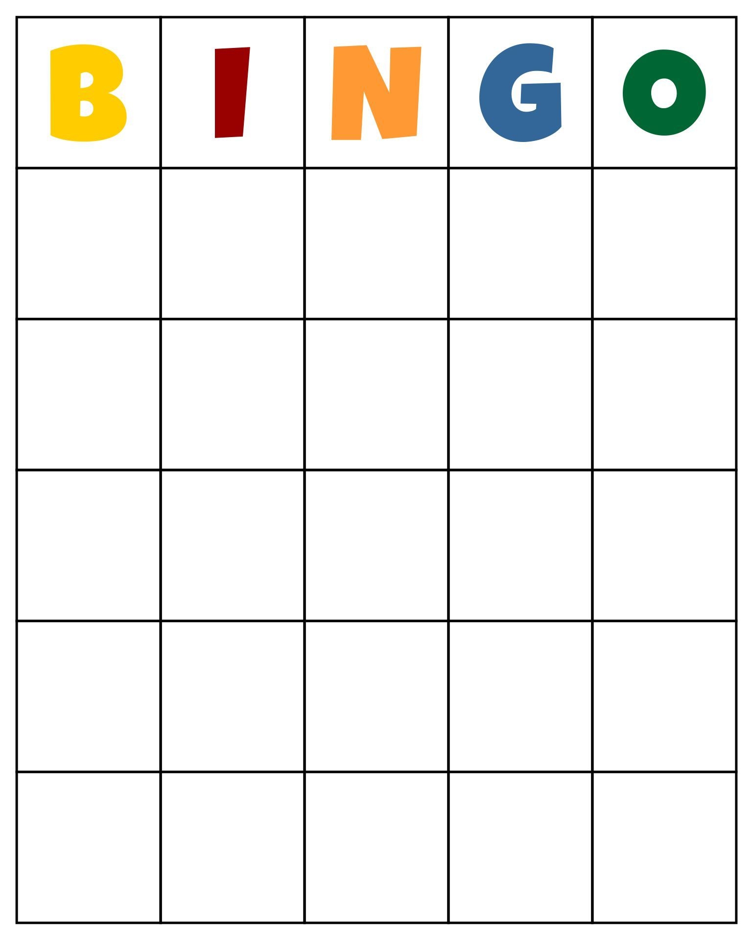 Free Printable Bingo Cards Blank Free Printable Bingo Cards Blank