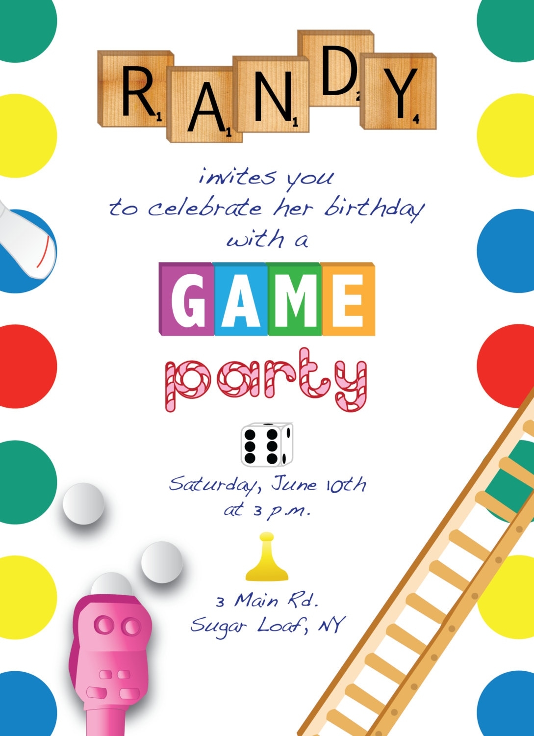 Printable Game Night Party Invitation Etsy