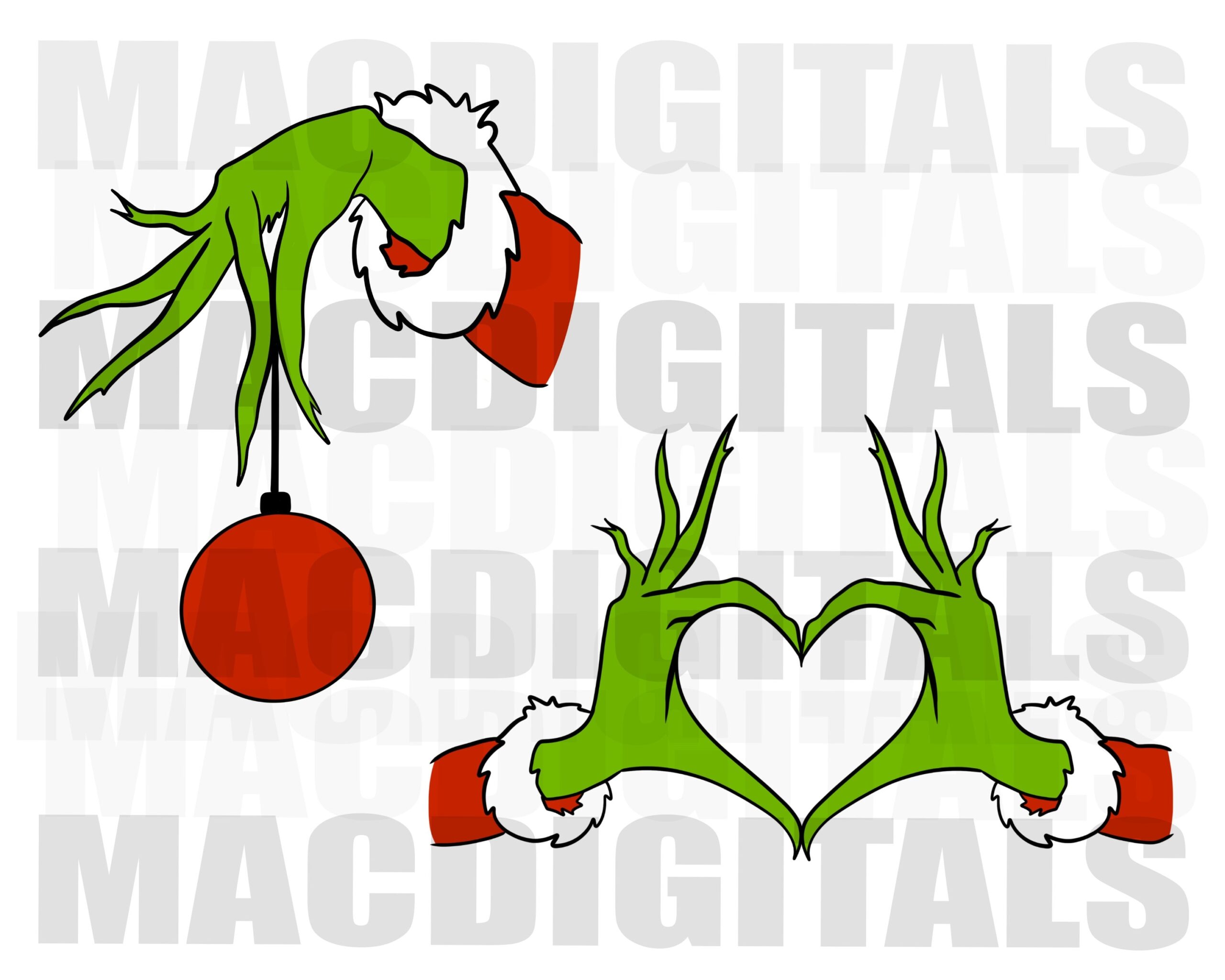 Printable Grinch Hands Etsy