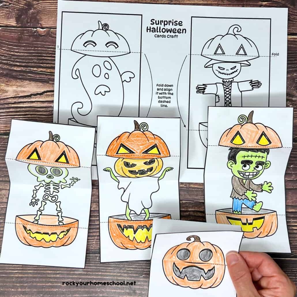 Printable Halloween Cards Coloring Fun With Cute Surprise Free Rock Your Homeschool
