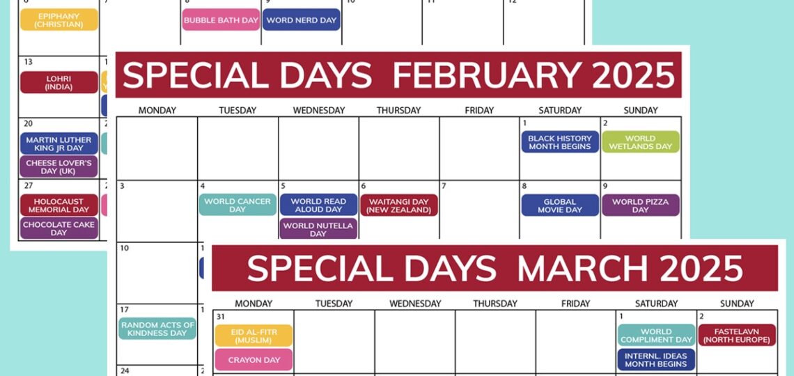 Printable Holidays U0026 Celebrations Around The World Calendar 2025