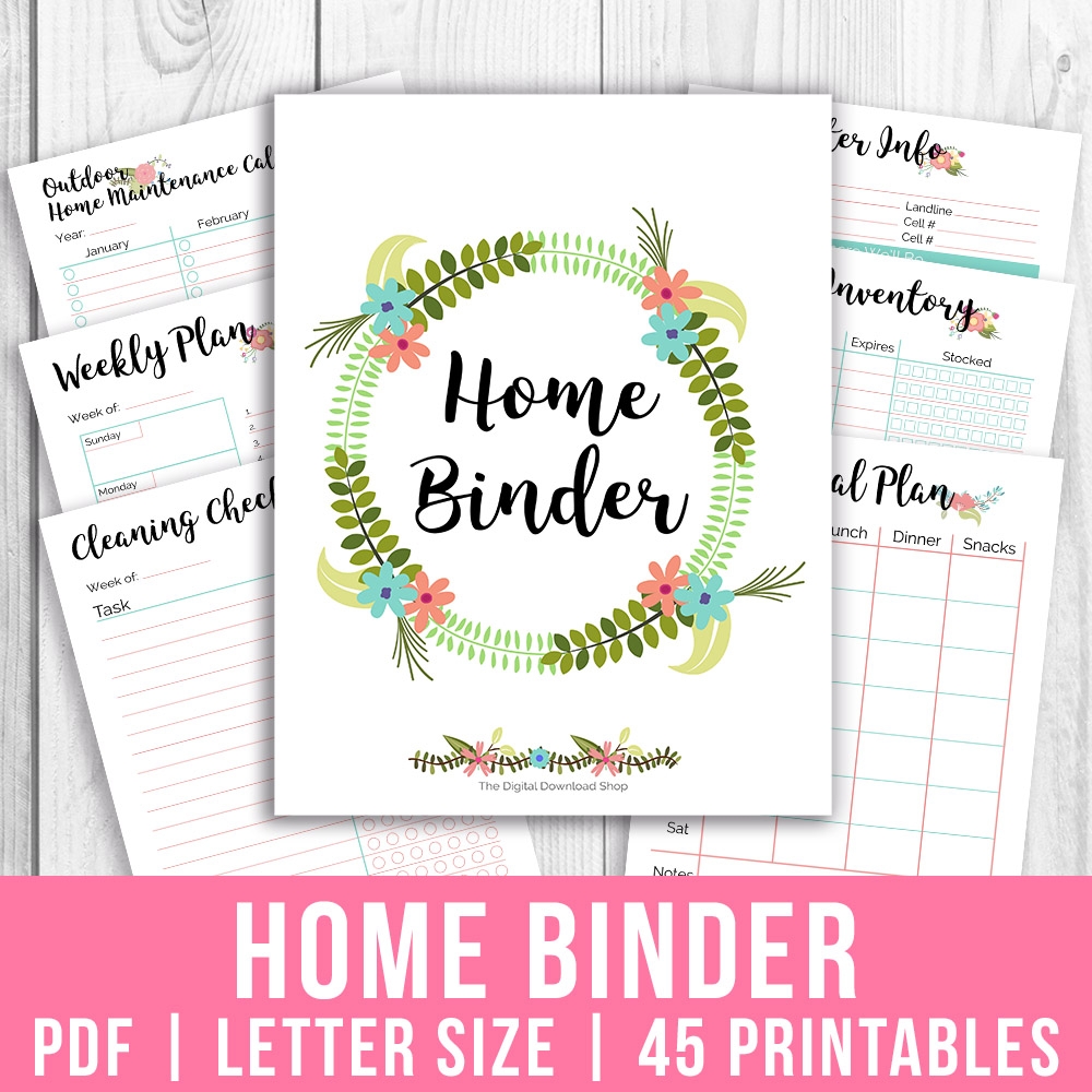 Printable Home Management Binder Floral