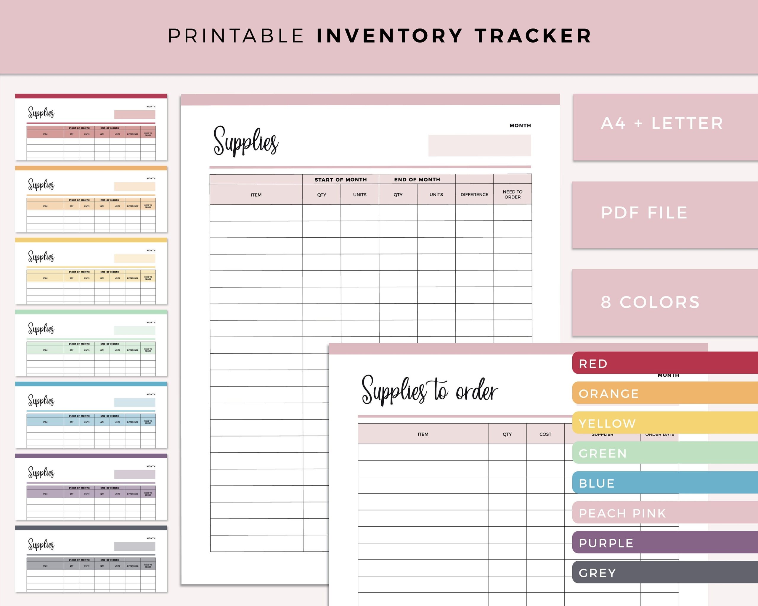 Printable Inventory Tracker Inventory Sheet Craft Business  Printable Inventory Tracker Inventory Sheet Craft Business