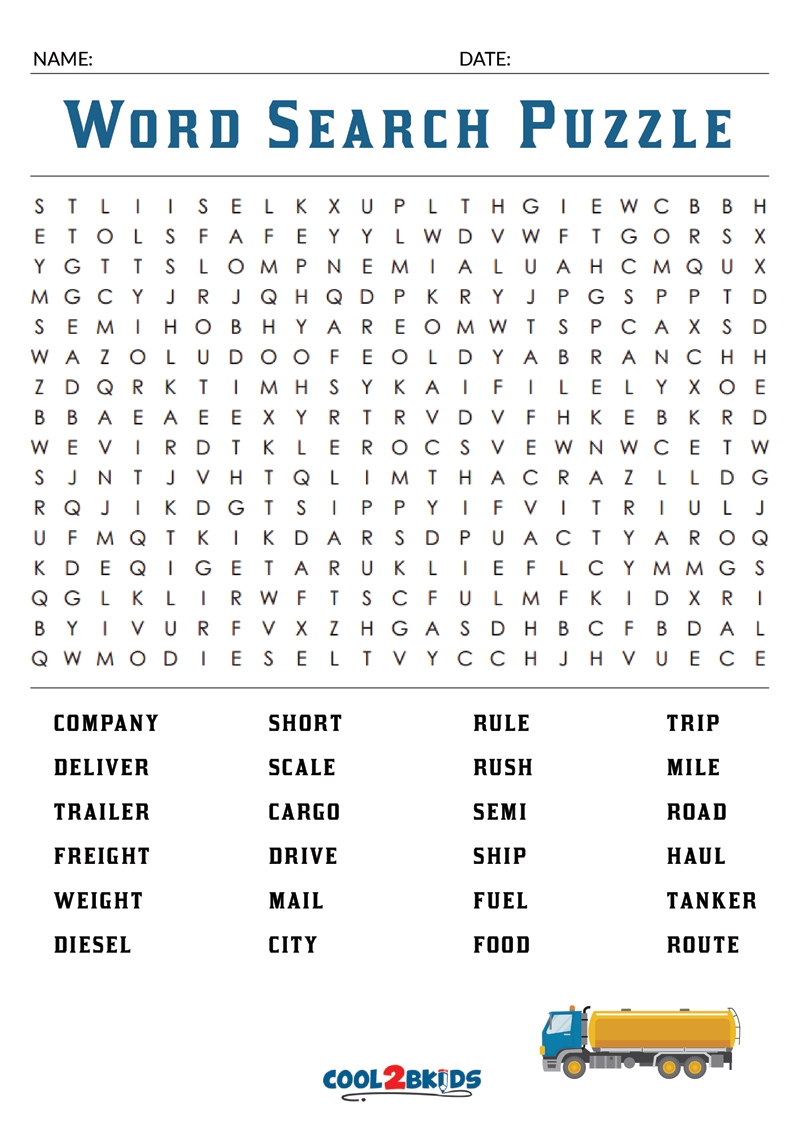Free Printable Large Print Word Search